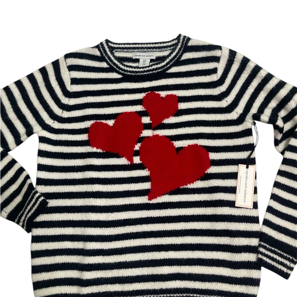 cupcakes & cashmere Red and Black Crew Neck Sweater